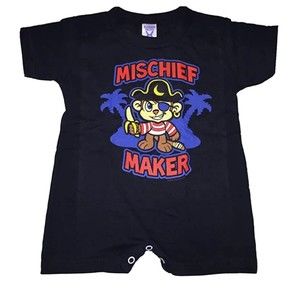 Pirate Mischief Maker Infant Baby Romper 2-Sided Black One-Piece, 18 Months NEW